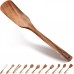 Wooden Spoons for Cooking, Wooden Spatula with Long Handle, Teak Wood Kitchen Utensils Wood Turner for Housewife Chef Cook