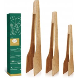 3 Pcs Wooden Tongs Set for Cooking,Wooden Toaster Tongs,Kitchen Tong for Cooking Serving Bread