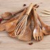 Kitchen Utenails Set with Holder,Kitchen Wooden Utensils for Cooking, Wood Utensil Natural Teak Wood Spoons for Cooking,Wooden Kitchen Utensil Set With Spatula and Ladle (11)