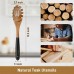 Wooden Spaghetti Server, Wooden Pasta Spoon,13 Inch Teak Wood Spaghetti Fork Pasta Spaghetti Server Serving Spoon Black