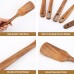 Wooden Spoons for Cooking, Wooden Spatula with Long Handle, Teak Wood Kitchen Utensils Wood Turner for Housewife Chef Cook