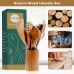 13 pcs Wooden Utensils Teak Wood Kitchen Wooden Spoons for Cooking,Spatula Set with Wooden Spoon Rest,Tong,Whisk