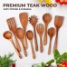 Wooden Kitchen Utensils Set, 10 Pcs Teak Wood Spoons for Cooking, Wooden Cooking Utensils for Non-stick Pan & Cookware