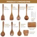 AIUHI 9pcs Wooden Spoons for Cooking, Wooden Kitchen Utensils, Teak Wood Spatulas Utensils set