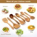 Wood Spoons for Cooking,Nonstick Kitchen Utensil Set,Wooden Spoons Cooking Utensil Set Non Scratch Natural Teak Wooden Utensils for Cooking(Teak 8 Pack)