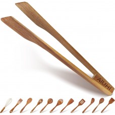 Wooden Food Tongs, Toast Tongs, Wood Tongs for Kitchen Cooking