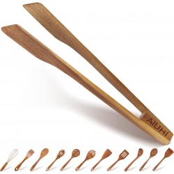 Wooden Food Tongs, Toast Tongs, Wood Tongs for Kitchen Cooking